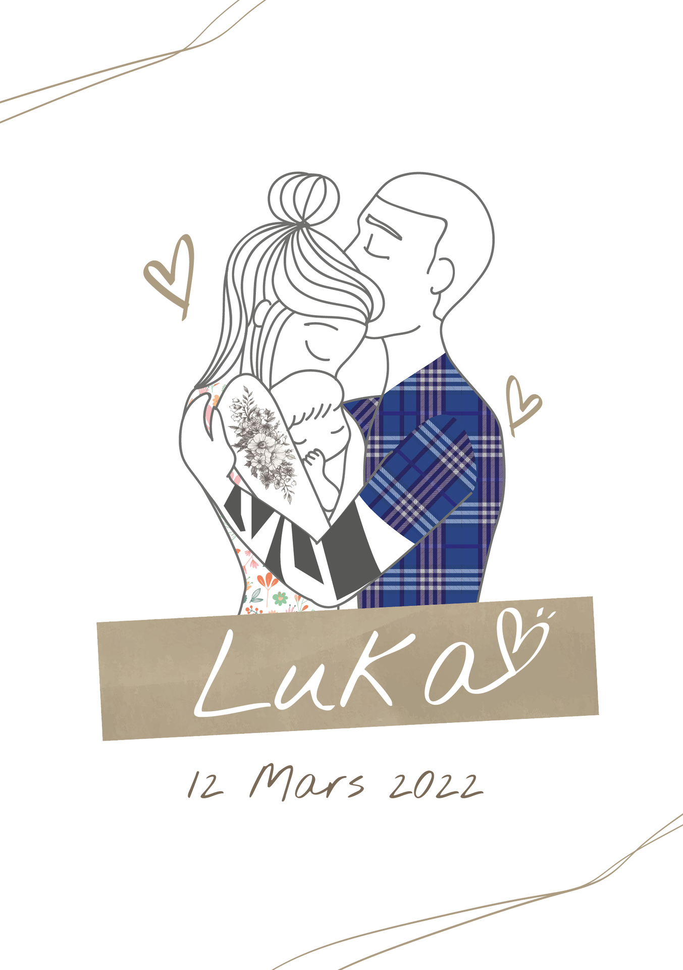 Illustration pour faire-part de naissance