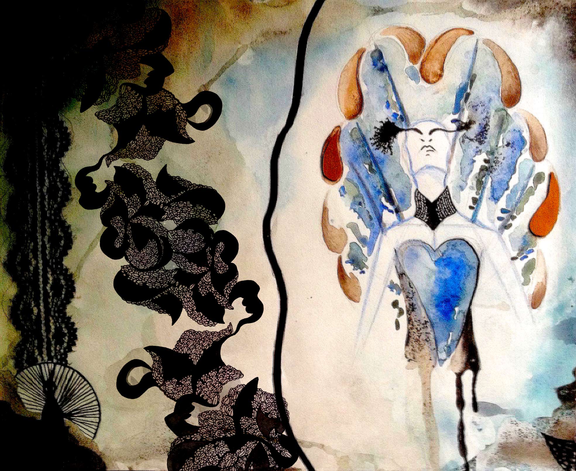 Illustration et collage pour une ligne de costumes