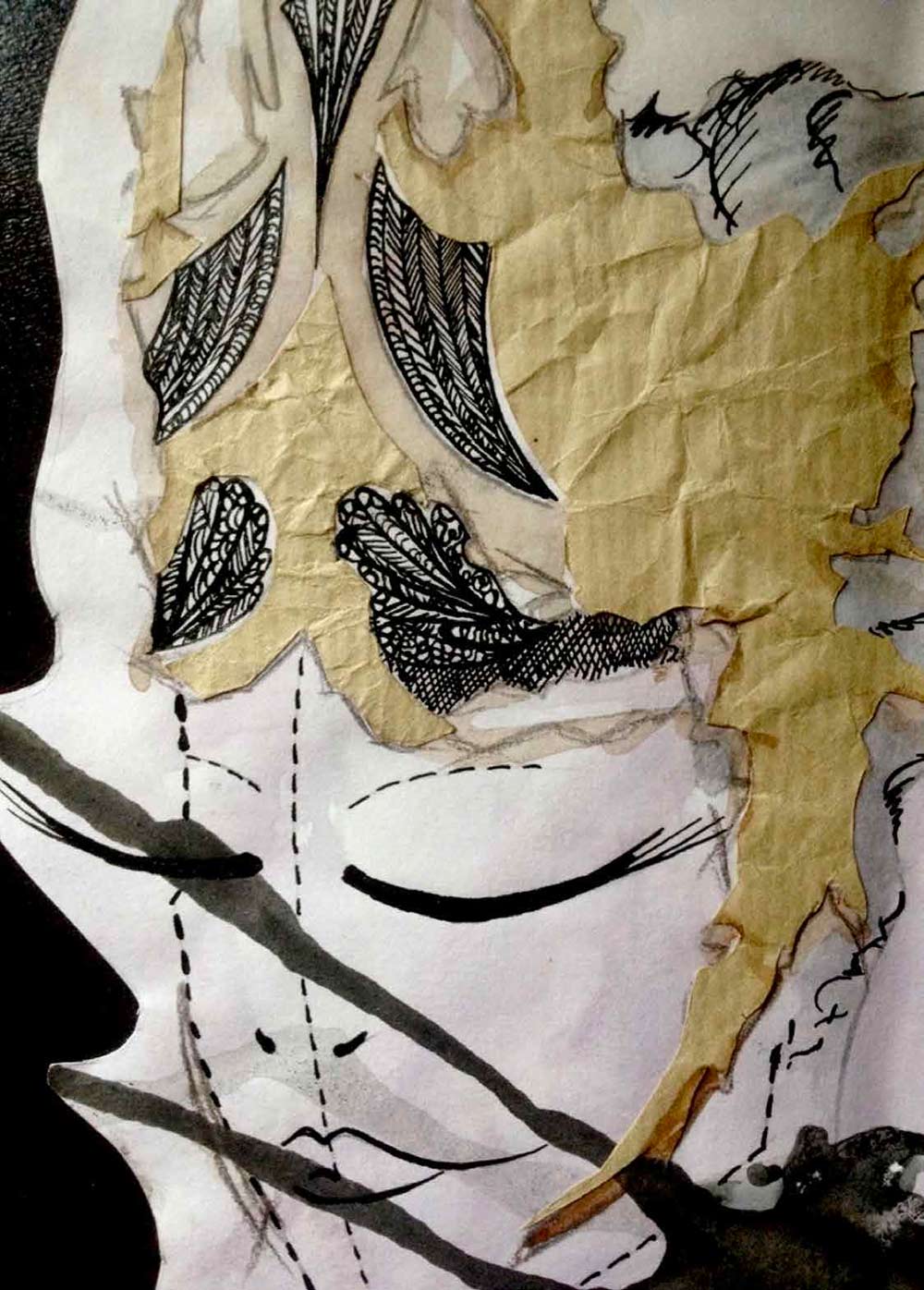 Illustration et collage pour une ligne de costumes