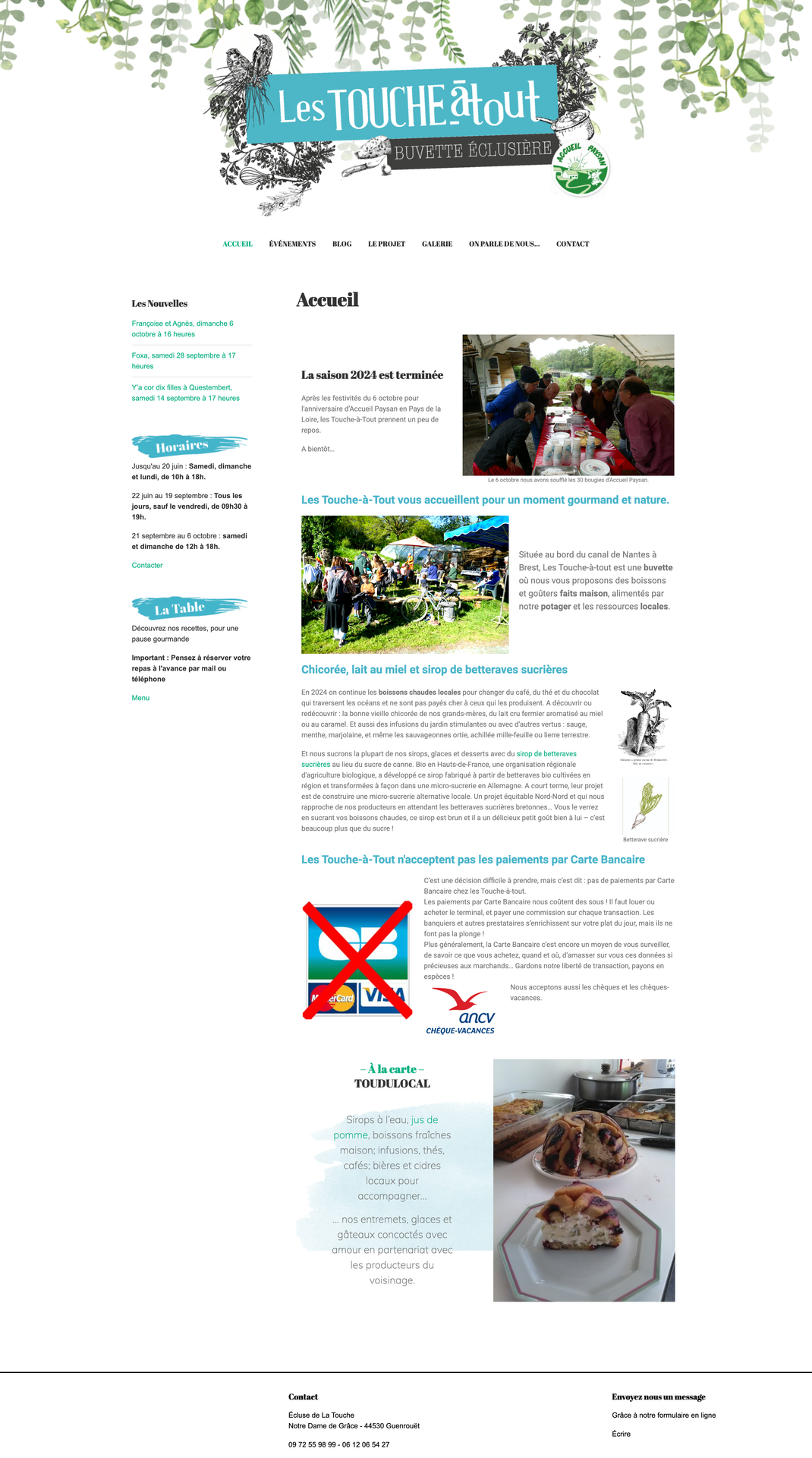 Page d’accueil de site internet